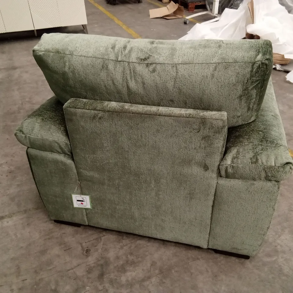 SALERNO STANDARD BACK FABRIC ARMCHAIR - OLIVE GREEN RRP £449