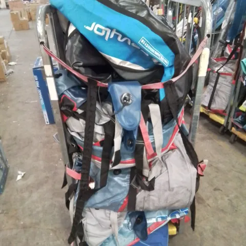 CAGE OF UNTESTED ASSORTED INFLATABLE KAYAKS AND ACCESSORIES