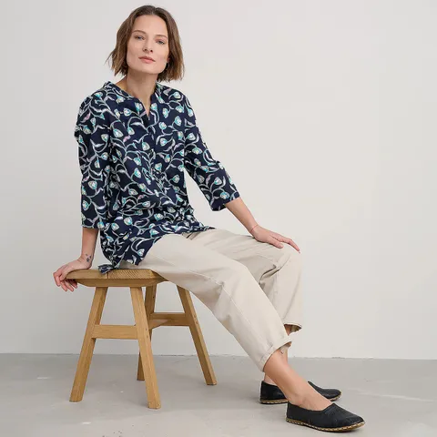 SEASALT CORNWALL AVENTURIER TUNIC NAVY FLORAL SIZE 12