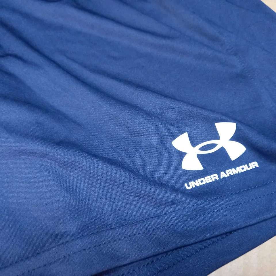 UNDER ARMOUR NAVY/LOGO SPORTS SHORTS - LARGE