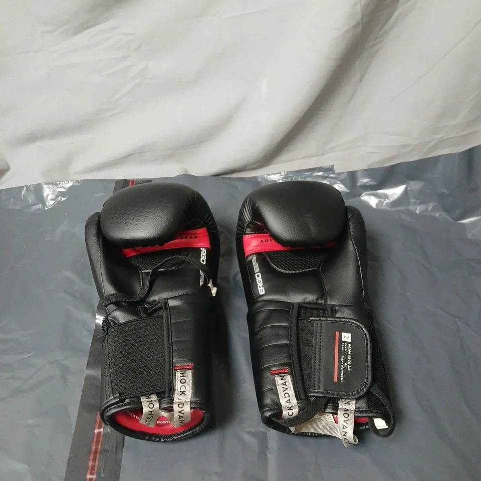 OUTSHOCK BOXING GLOVES – BLACK WITH RED TRIM 
