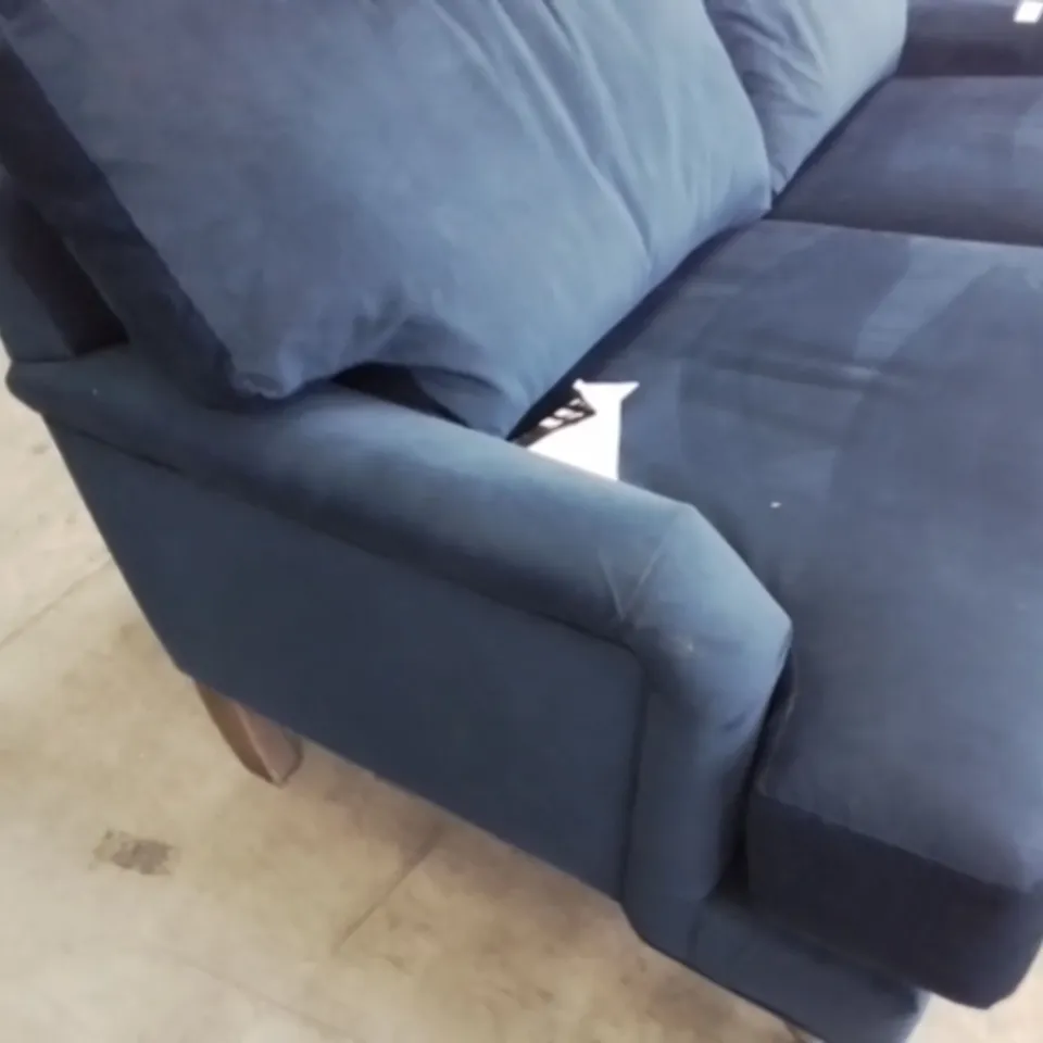 QUALITY BRITISH DESIGNER LOUNGE Co. ROSE THREE SEATER SOFA PLUSH NAVY BLUE FABRIC