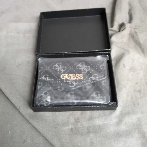 GUESS WALLET – BLACK MONOGRAM PATTERN, BOXED