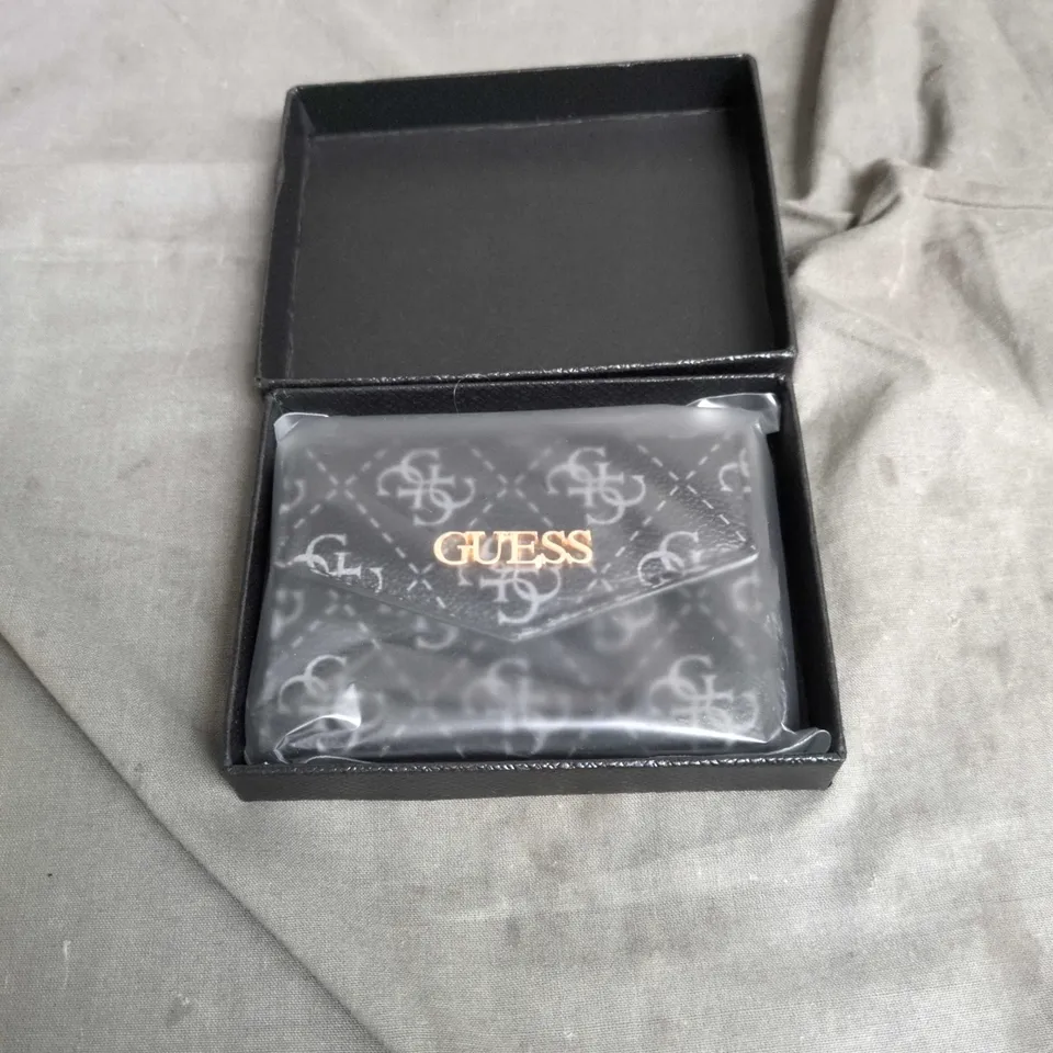 GUESS WALLET – BLACK MONOGRAM PATTERN, BOXED