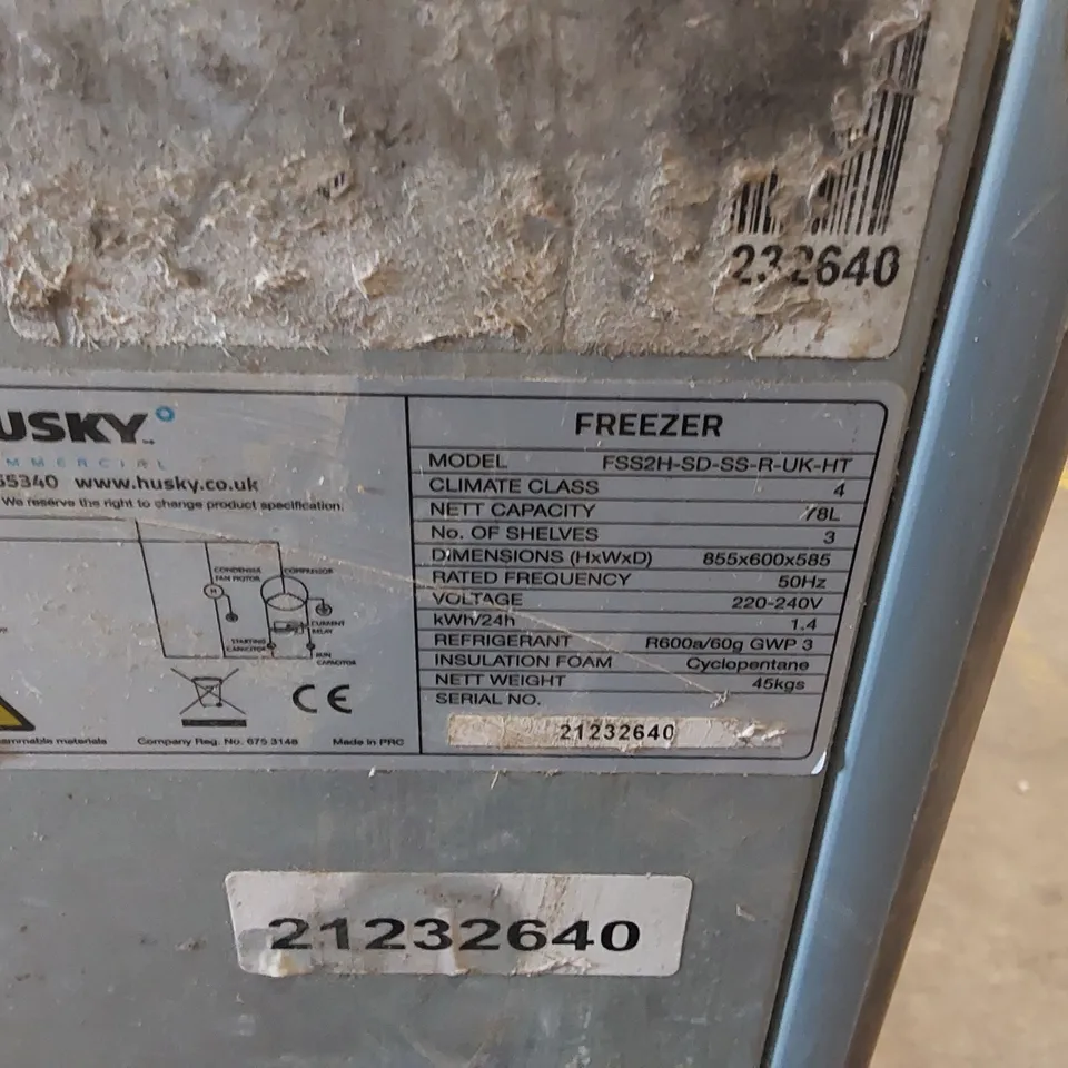 HUSKY COMMERCIAL SINGLE DOOR UNDER COUNTER FREEZER - FSS2H-SD-SS-UK-HT