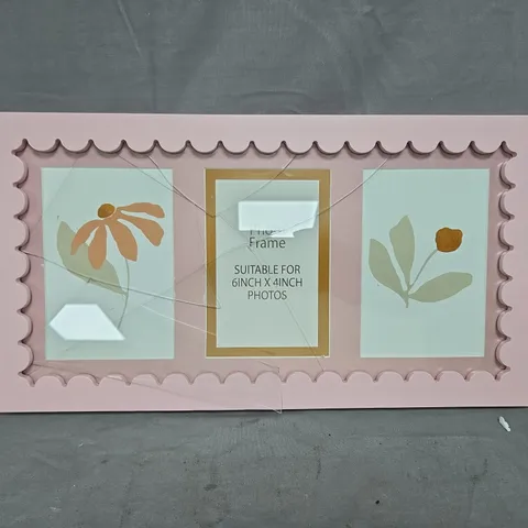 PINK SCALLOPED PHOTO FRAME - 22X41CM (SMASHED GLASS)