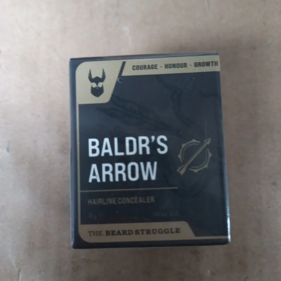 TOTE OF APPROXIMATELY 15 ASSORTED ITEMS TO INCLUDE: BALDRS ARROW HAIRLINE CONCEALER 