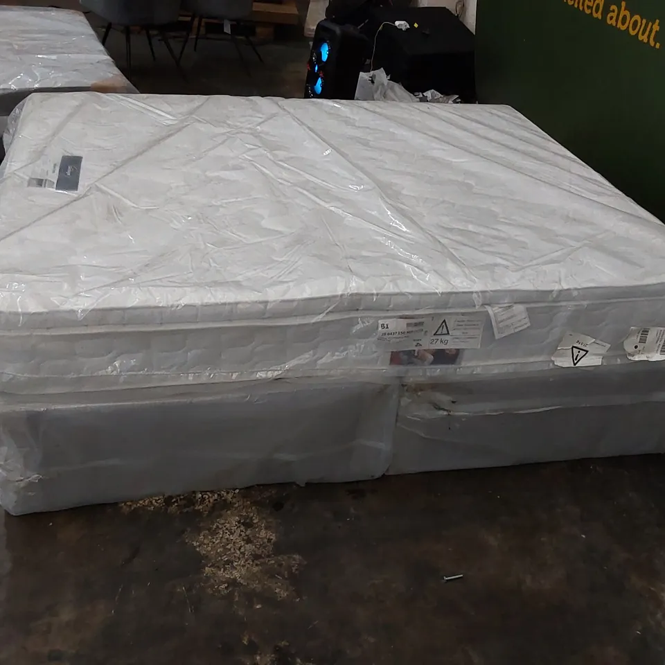 BAGGED DIVAN BASE WITH 5FT KING SIZED MICRO QUILTED PILLOWTOP MATTRESS