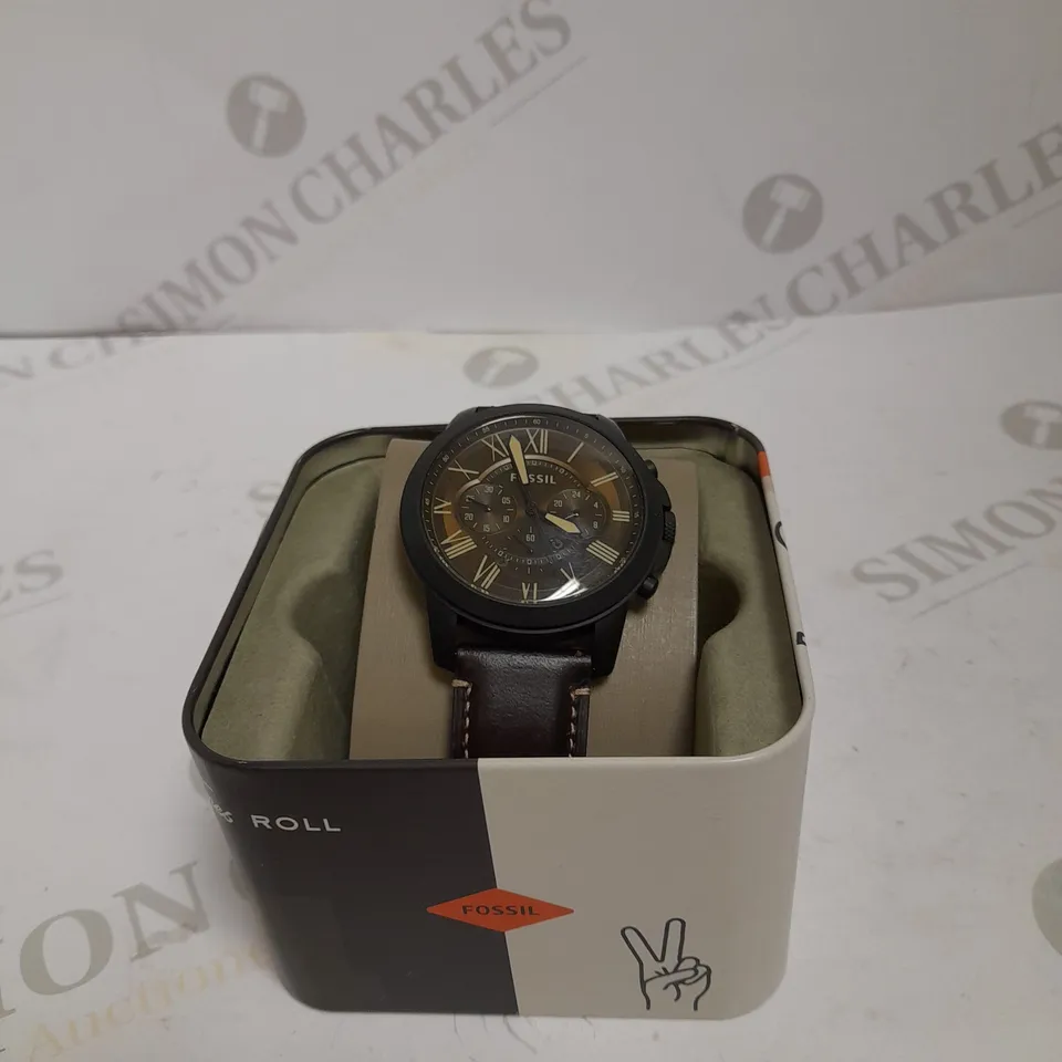 FOSSIL GRANT MENS LEATHER WATCH  RRP £139