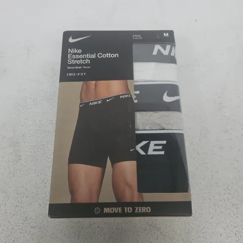 NIKE ESSENTIAL COTTON STRETCH BOXER BRIEFS β 3-PACK, SIZE M