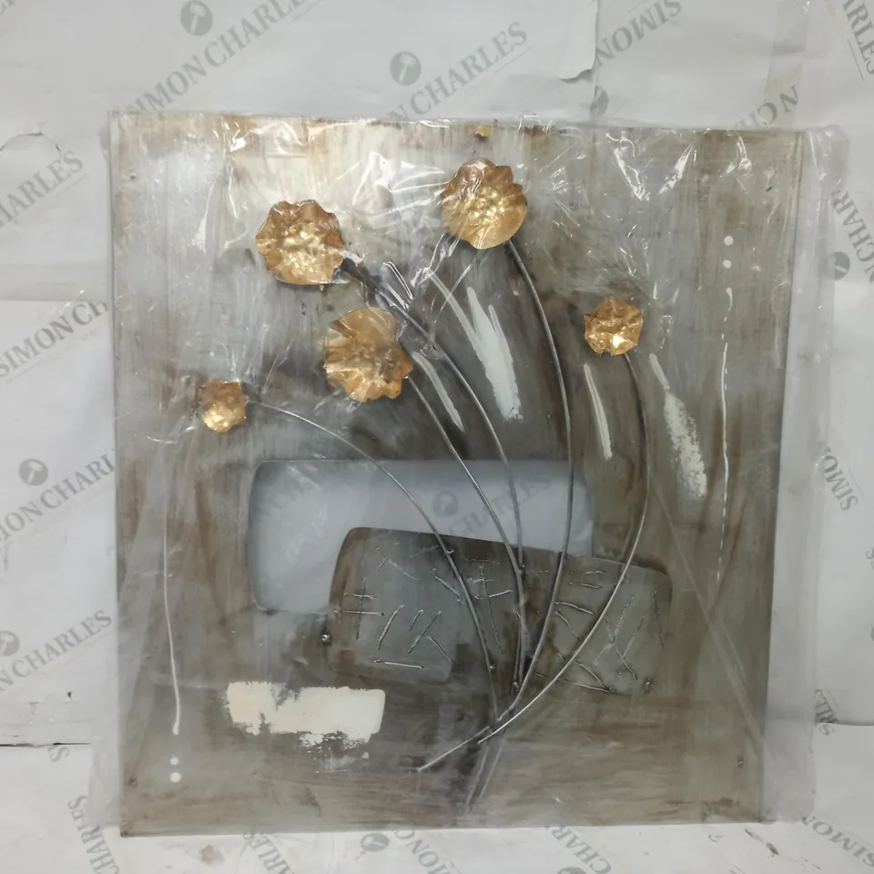 BOXED VINTAGE BOULEVARD 100901 ABSTRACT FLOWERS WALL DÉCOR 58X60CM