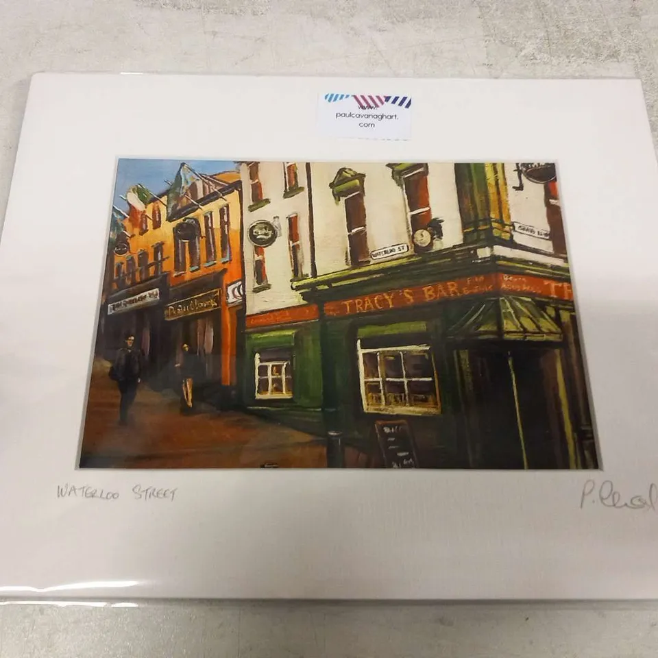 TWO SIGNED AND MOUNTED PAUL CAVANAGH PRINTS TO INCLUDE; WATERLOO STREET AND PEACE BRIDGE III