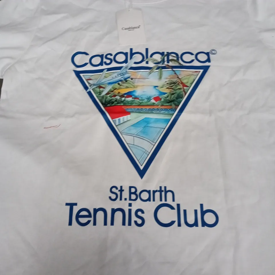 CASABLANCA ST. BARTH TENNIS CLUB T-SHIRT – WHITE - SMALL