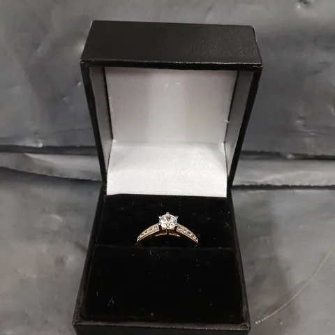 THE LOVE COLLECTION 9CT GOLD CUBIC ZIRCONIA SOLITAIRE RING