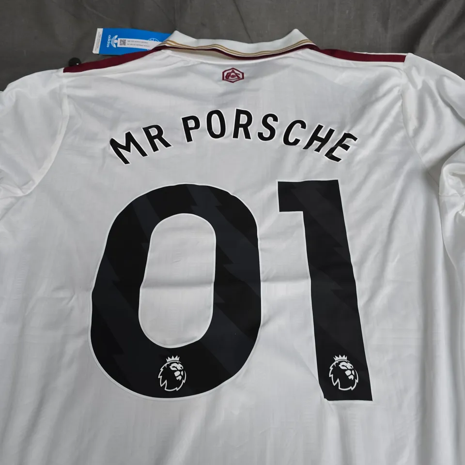 ARSENAL FC AWAY JERSEY - PERSONALISED - MR PORSCHE 01 - SIZE XL