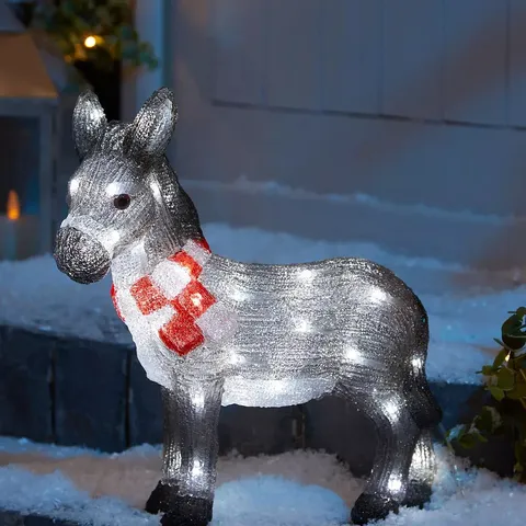 BOXED THREE KINGS INLIT ICE NATIVITY DONKEY