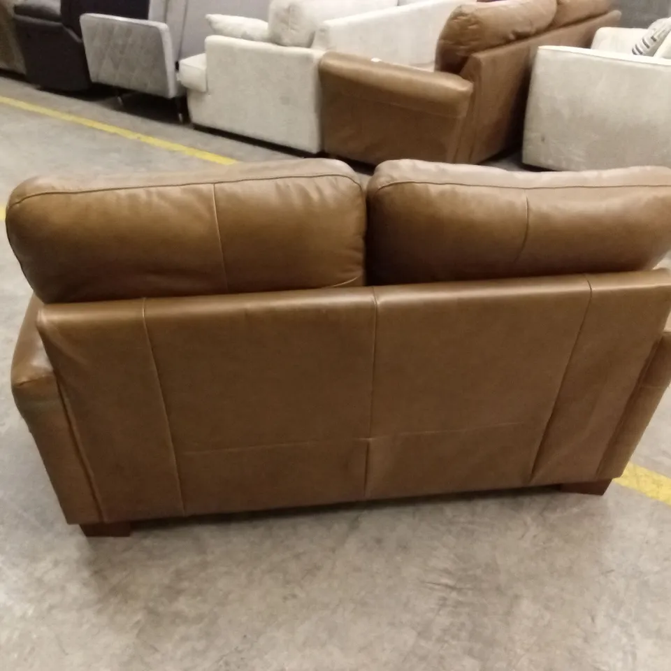 BAILEY ITALIAN LEATHER 2 SEATER SOFA - TAN RRP £749