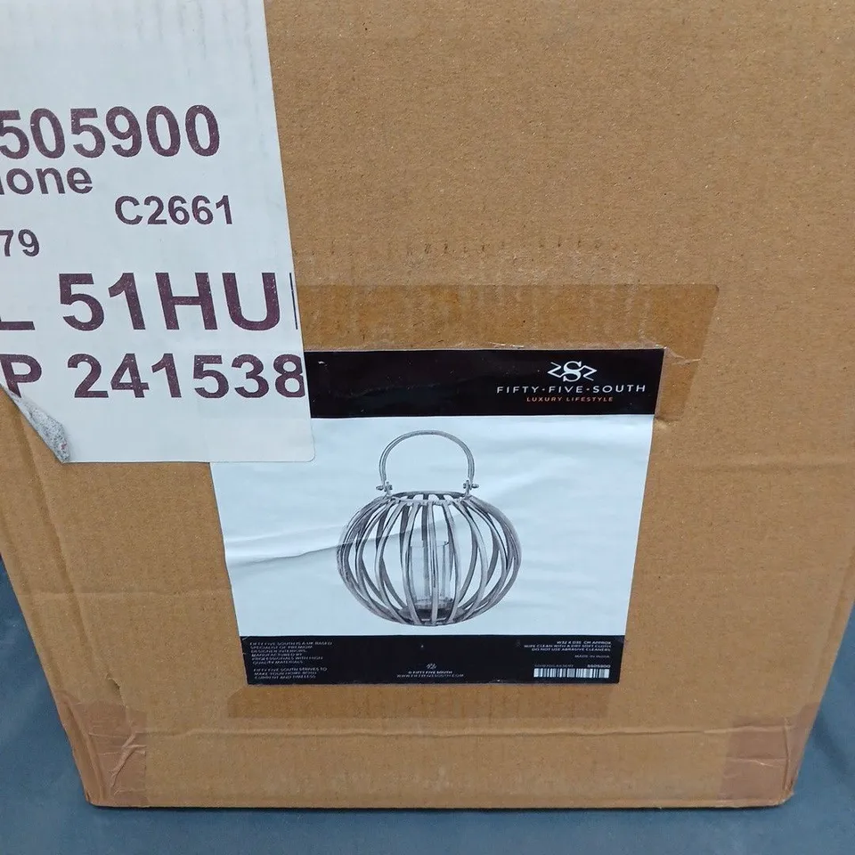 BOXED AURA LARGE LANTERN - SILVER 