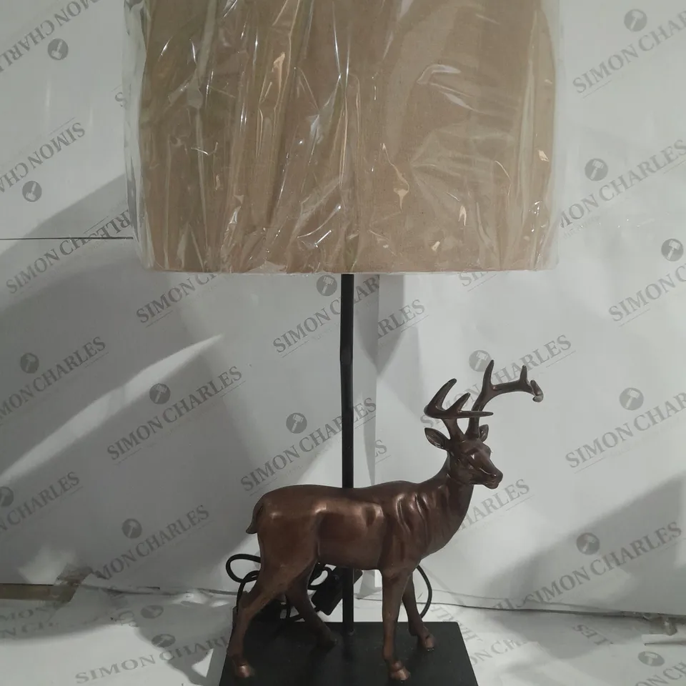 ALISON CORK ANIMAL TABLE LAMPS - BRASS STAG