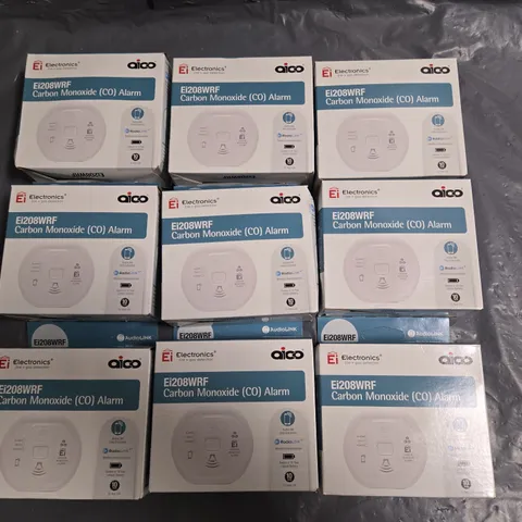 LOT OF 9 AICO EI208WRF CARBON MONOXIDE ALARMS