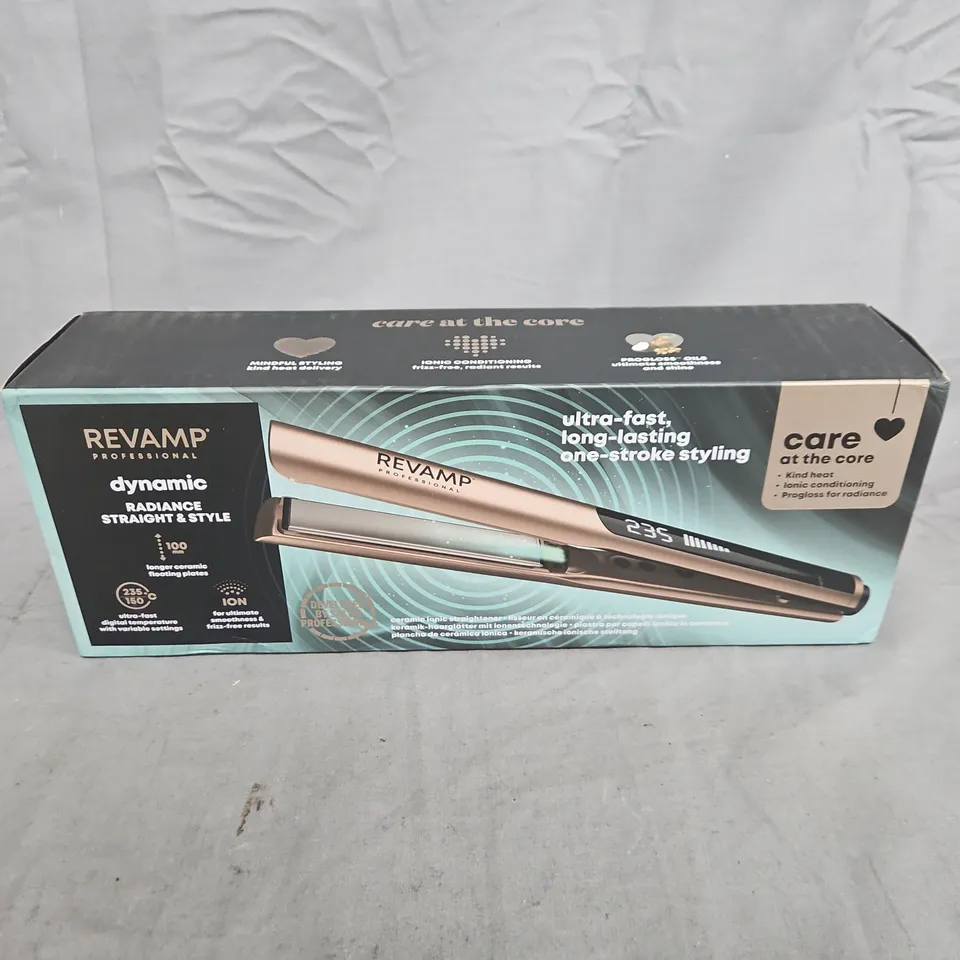 REVAMP PROFESSIONAL DYNAMIC RADIANCE STRAIGHT & STYLE HAIR STRAIGHTENER – BOXED (ST-1900GD-GB)