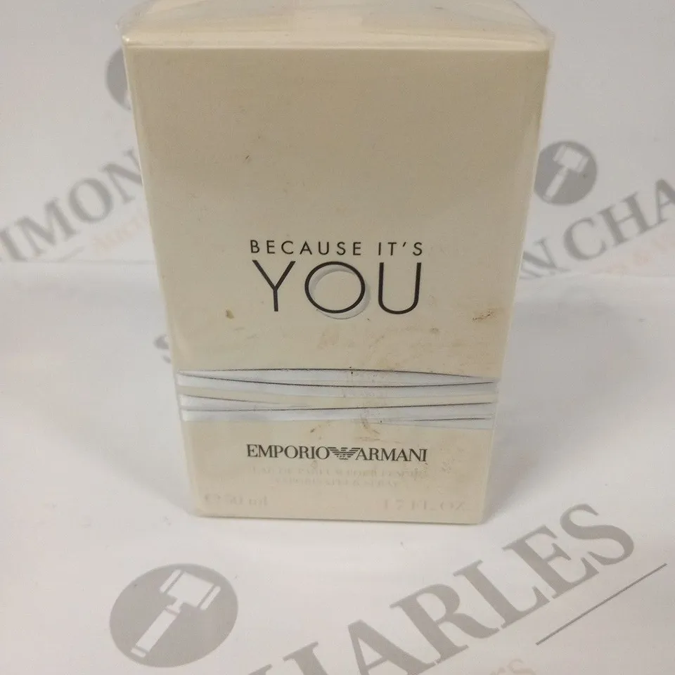 BOXED AND SEALED EMPORIO ARMANI BECAUSE IT'S YOU EDP POUR FEMME 50ML