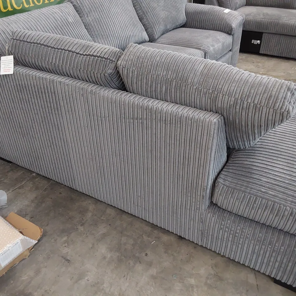DESIGNER CORNER CHAISE SOFA GREY JUMBO CHORD