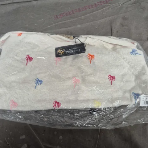 SMITH & SOUL LUXURY VINTAGE KNIT CARDIGAN – PALM TREE PATTERN (WOMEN'S) SIZE M