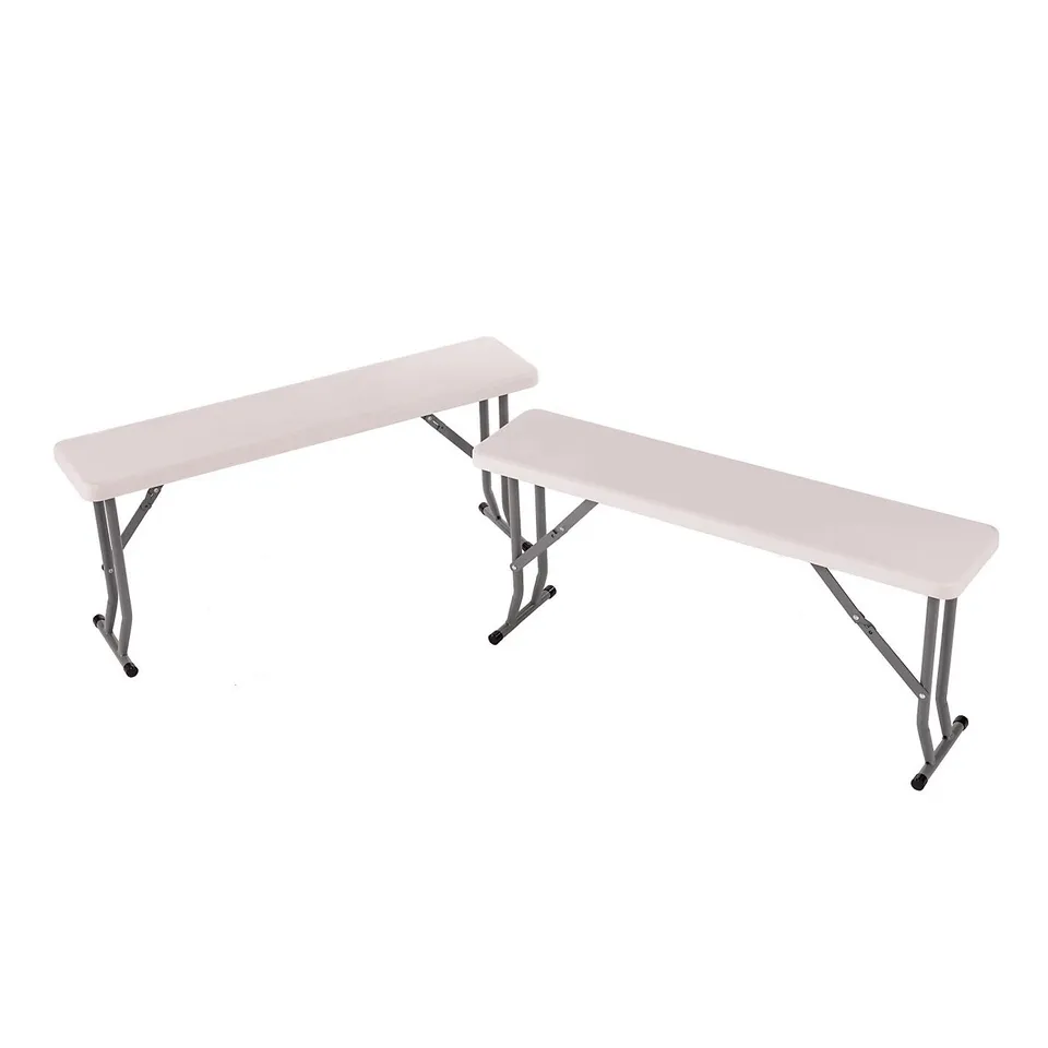 BOXED OYPLA 2X 3FT 95CM FOLDING HEAVY DUTY OUTDOOR 2 PERSON TRESTLE BENCH CHAIR