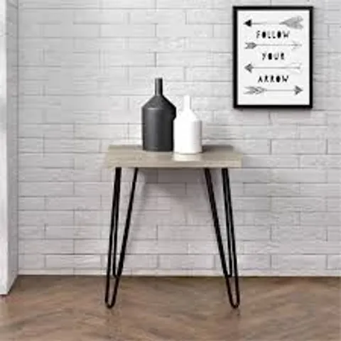 BOXED OWEN RETRO END TABLE IN RUSTIC OAK LOOK (1 BOX)