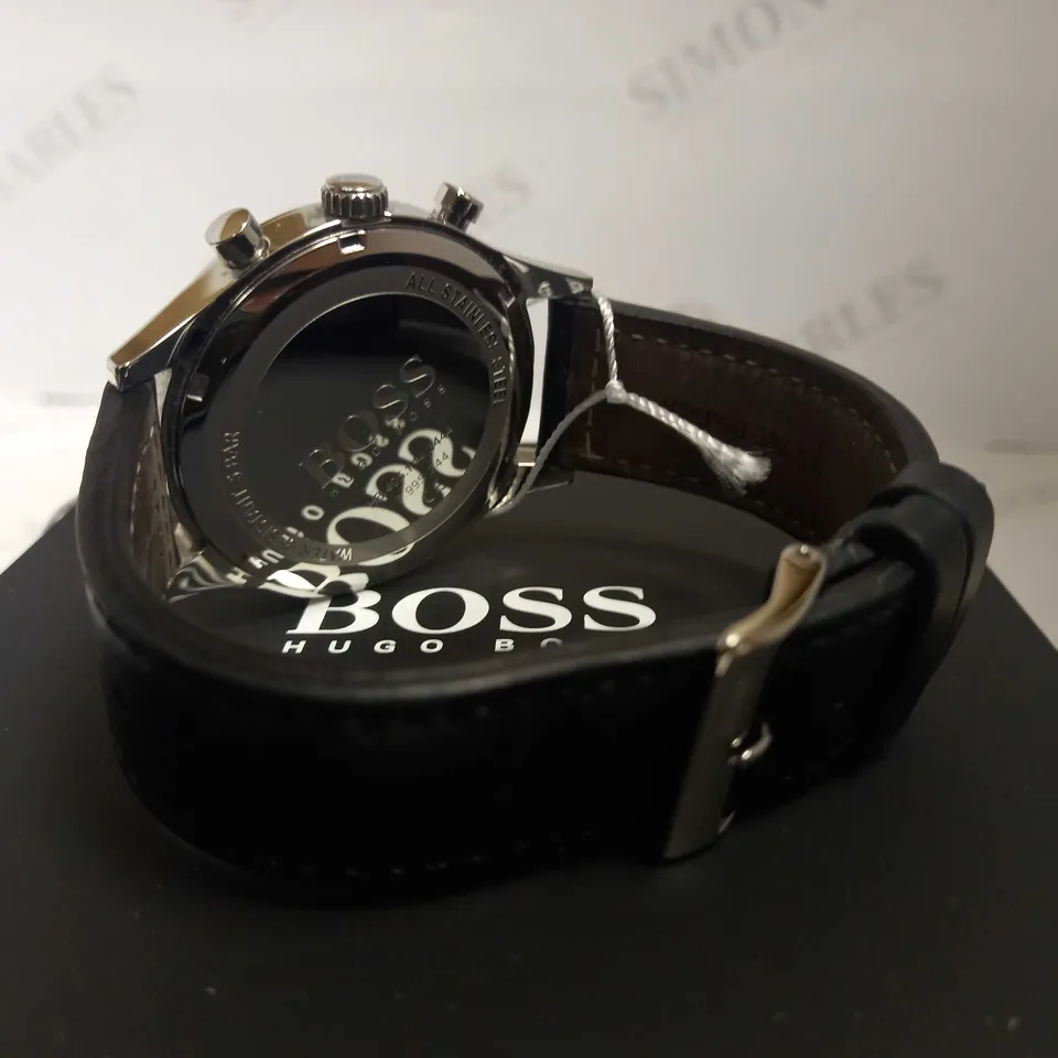 HUGO BOS METRONOME CHRONOGRAPH DIAL LEATHER STRAP WATCH RRP £249
