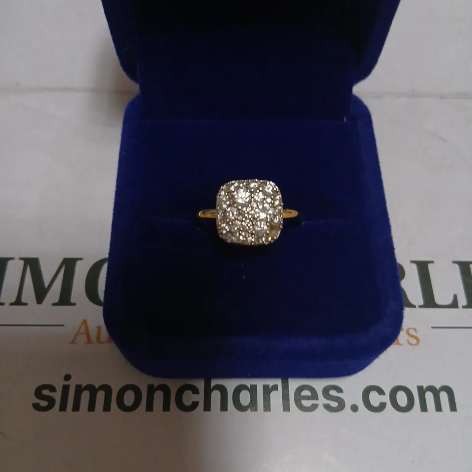 DIAMONIQUE 0.7CT TW PAVE RING STERLING SILVER