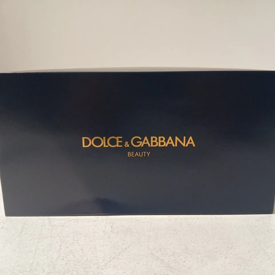 DOLCE & GABBANA NAVY LEATHER COSMETIC CASE