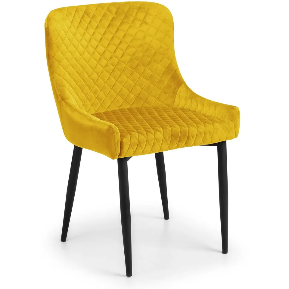 JULIAN BOWEN LUXE VELVET DINING CHAIR - MUSTARD - COLLECTION ONLY