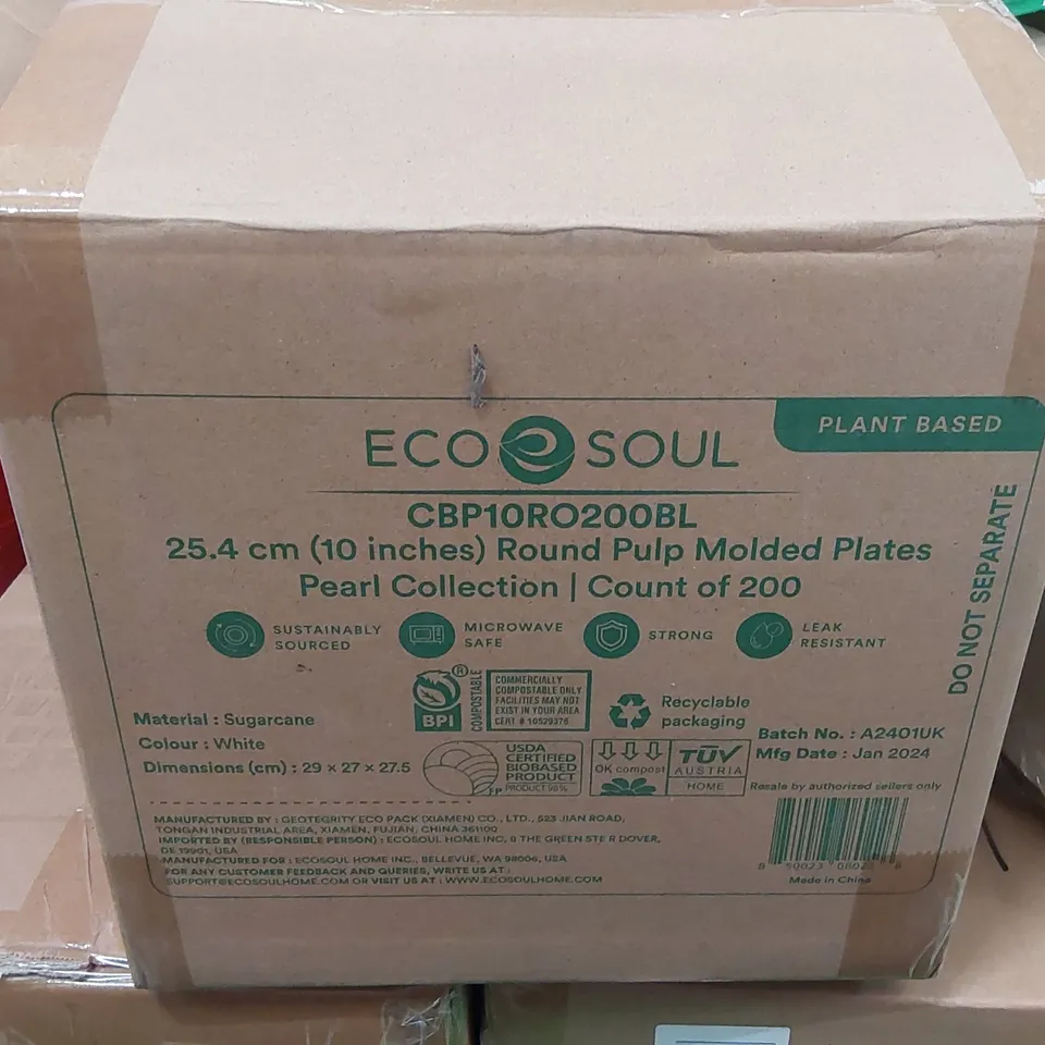 PALLET OF APPROXIMATELY 40 BOXES OF 200x 25.4CM (10") ROUND PULP MOLDED PLATES 