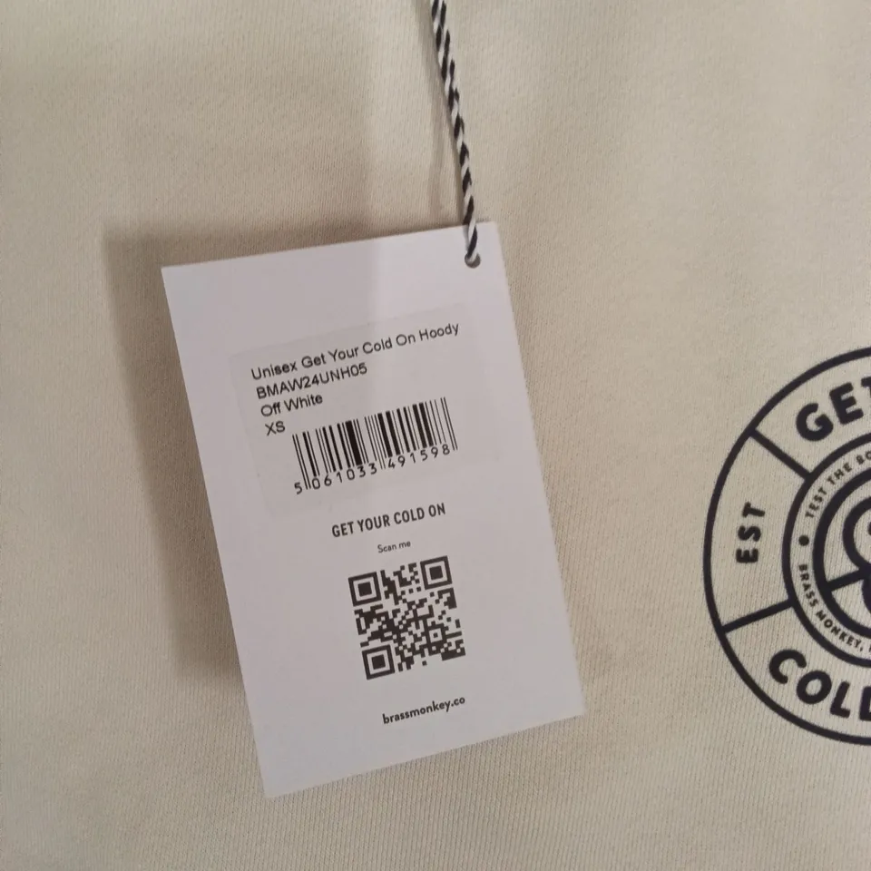 BRAND NEW BRASS MONKEY HOODIES - OFF WHITE SIZE XS APPROXIMATELY 7