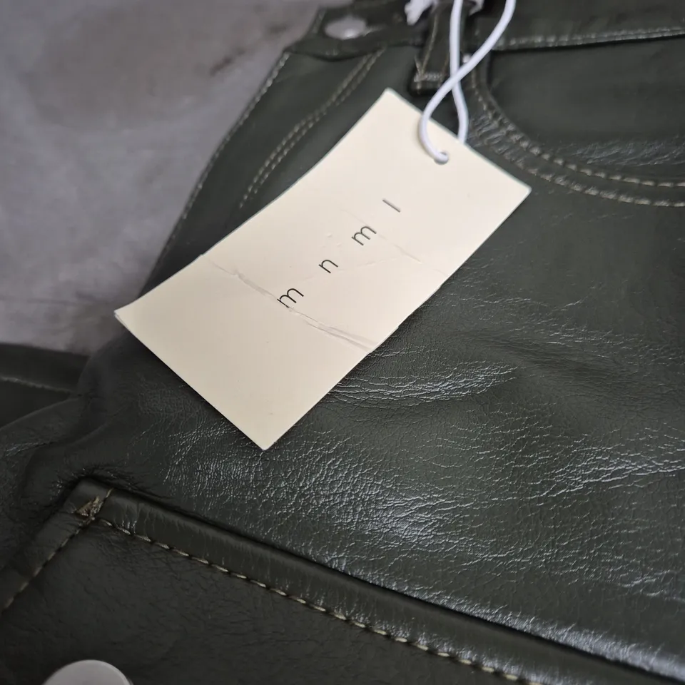 LEATHER SNAP CARGO PANTS – OLIVE, UK 28 