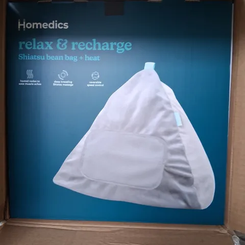 BOXED HOMEDICS RELAX AND RECHARGE SHIATSU BEAN BAG AND HEAT MCS-233H