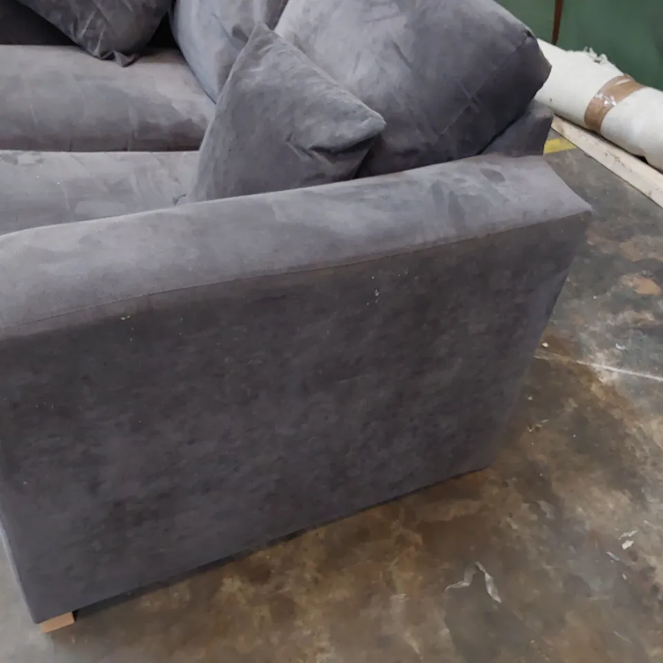 DESIGNER TWO SEATER SOFA CHARCOAL FABRIC 