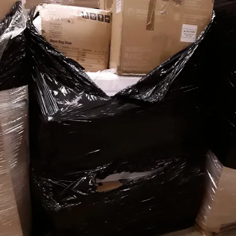 PALLET CONTAINING ASSORTED HOUSEHOLD PRODUCTS INCLUDING BEAN BAG CHAIR, CAT LITTER BOX & MATTRESS TOPPER