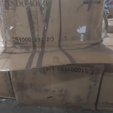 BOXED MADRID LIGHT GREY LEATHER CORNER SOFA PARTS - BOXES 2 AND 1 OUT OF 3 ONLY (2 BOXES)