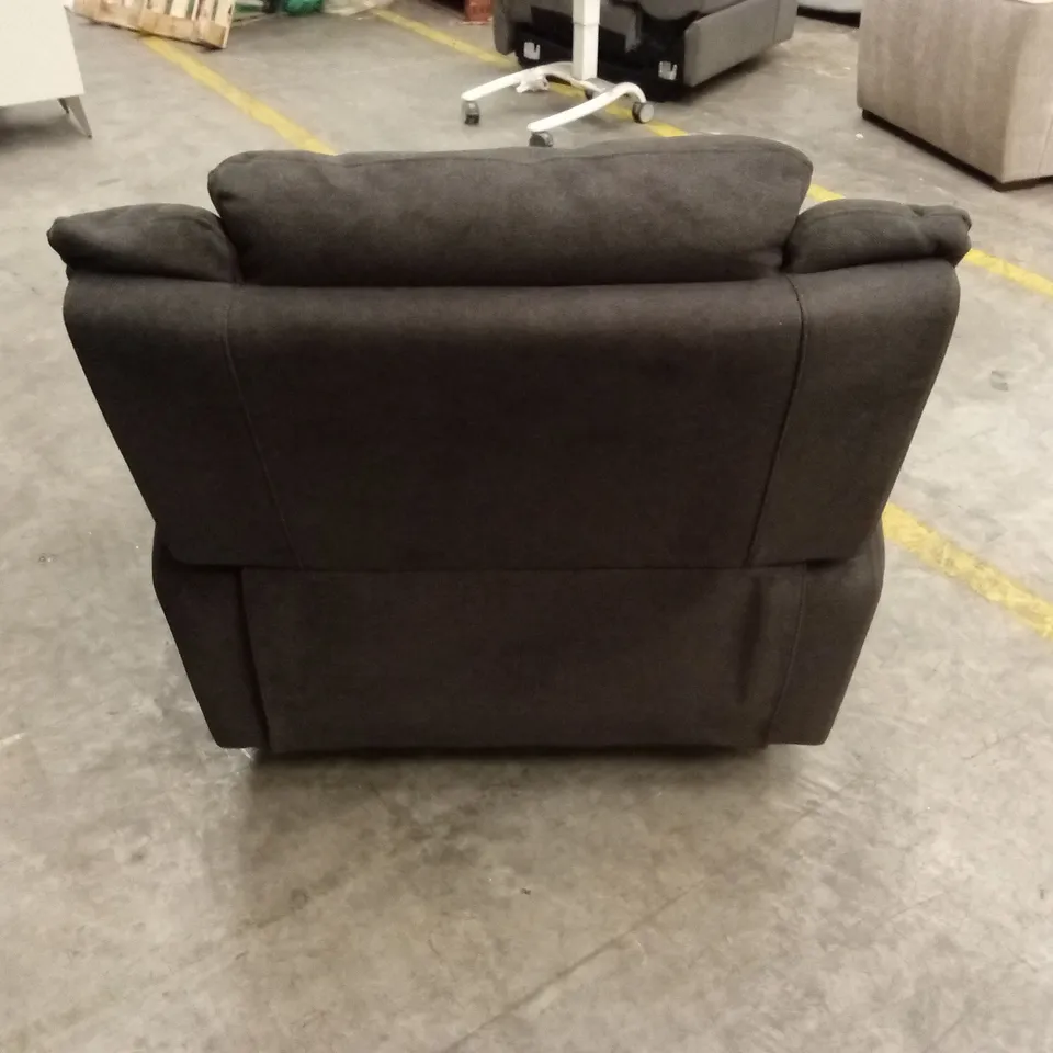 ALBION CHENILLE HIGH BACK MANUAL RECLINER ARMCHAIR - CHARCOAL RRP £479