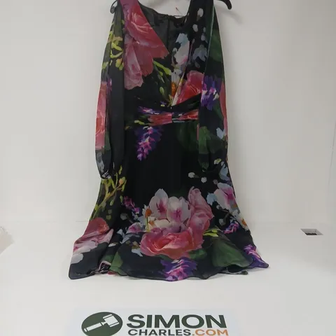 KALEIDOSCOPE FLORAL DRESS, WOMEN'S – UK 16, FLOOR-LENGTH