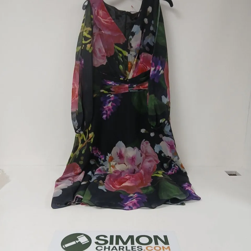 KALEIDOSCOPE FLORAL DRESS, WOMEN'S – UK 16, FLOOR-LENGTH