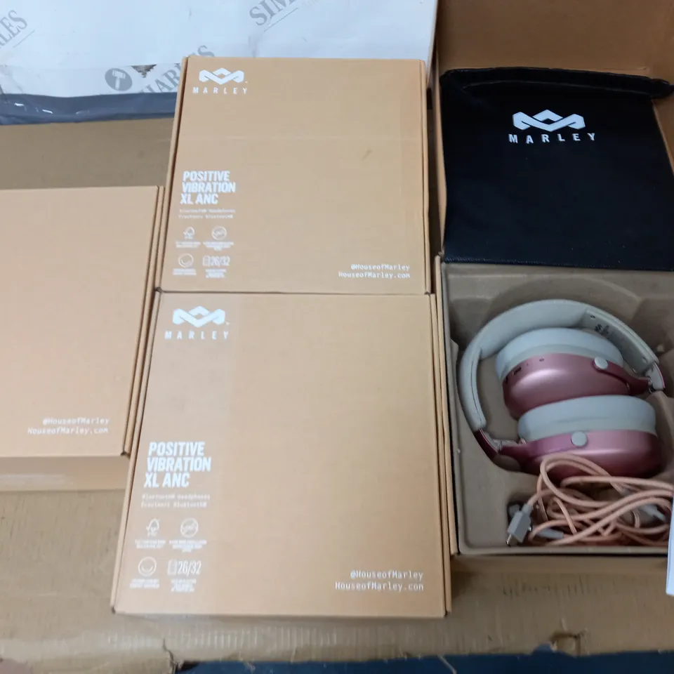 LOT OF 4 BOXED MARLEY POSITIVE VIBRATIONS XL ANC HEADPHONES