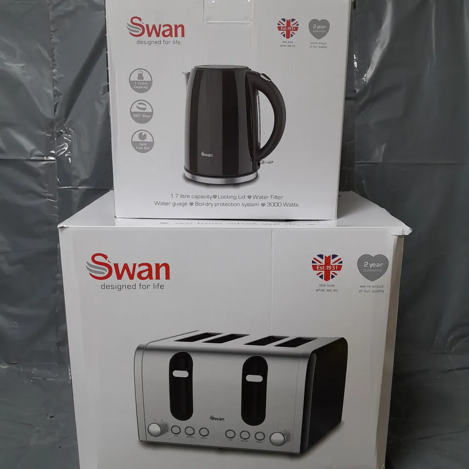 BOXED SWAN KETTLE & TOASTER 4-SLICE TWIN PACK RRP £49