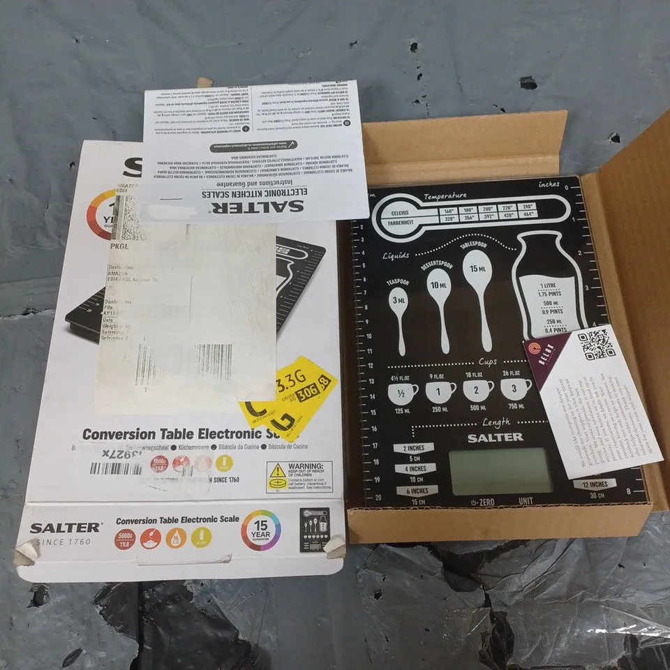 SALTER CONVERSION TABLE ELECTRONIC SCALE 