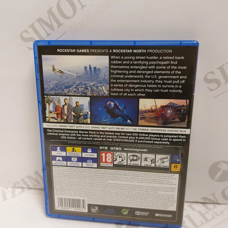 GRAND THEFT AUTO 5 PREMIUM EDITION ON PS4 PEGI 18
