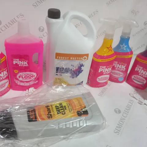 7 ASSORTED LIQUIDS TO INCLUDE A HYD46 HYDRAULIC OIL AND A MULTI PURPOSE CLEANER - COLLECTION ONLY