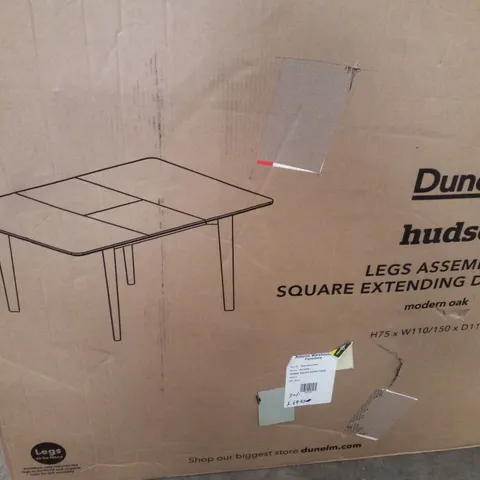 BOXED DUNELM HUDSON SQUARE EXTENDING DINING TABLE H75×W110/150×D110CM